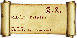 Ribár Katalin névjegykártya